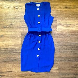 80s Sapphire button dress w/ belt.